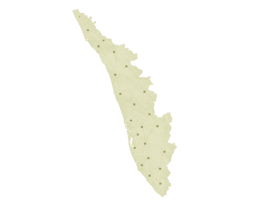 Kerala map representing Karshakasree distribution across the state