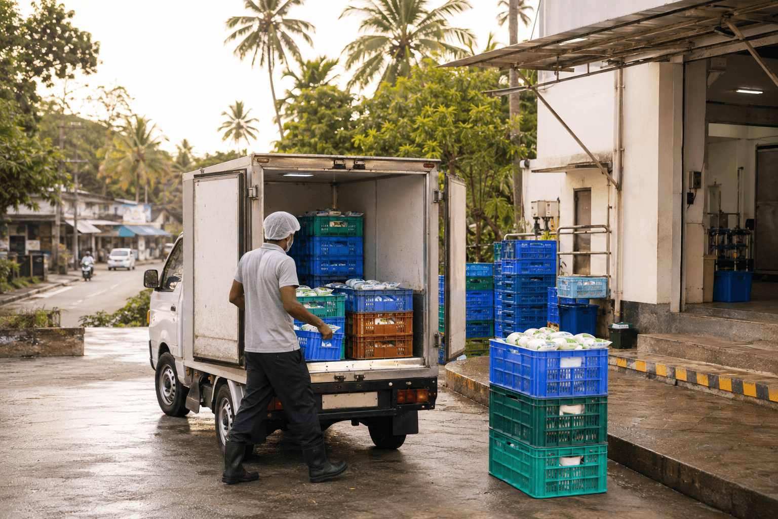 Karshakasree dairy products being prepared for distribution across Kerala